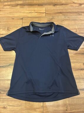 Under Armour Men’s Navy and Gray Polo Golf